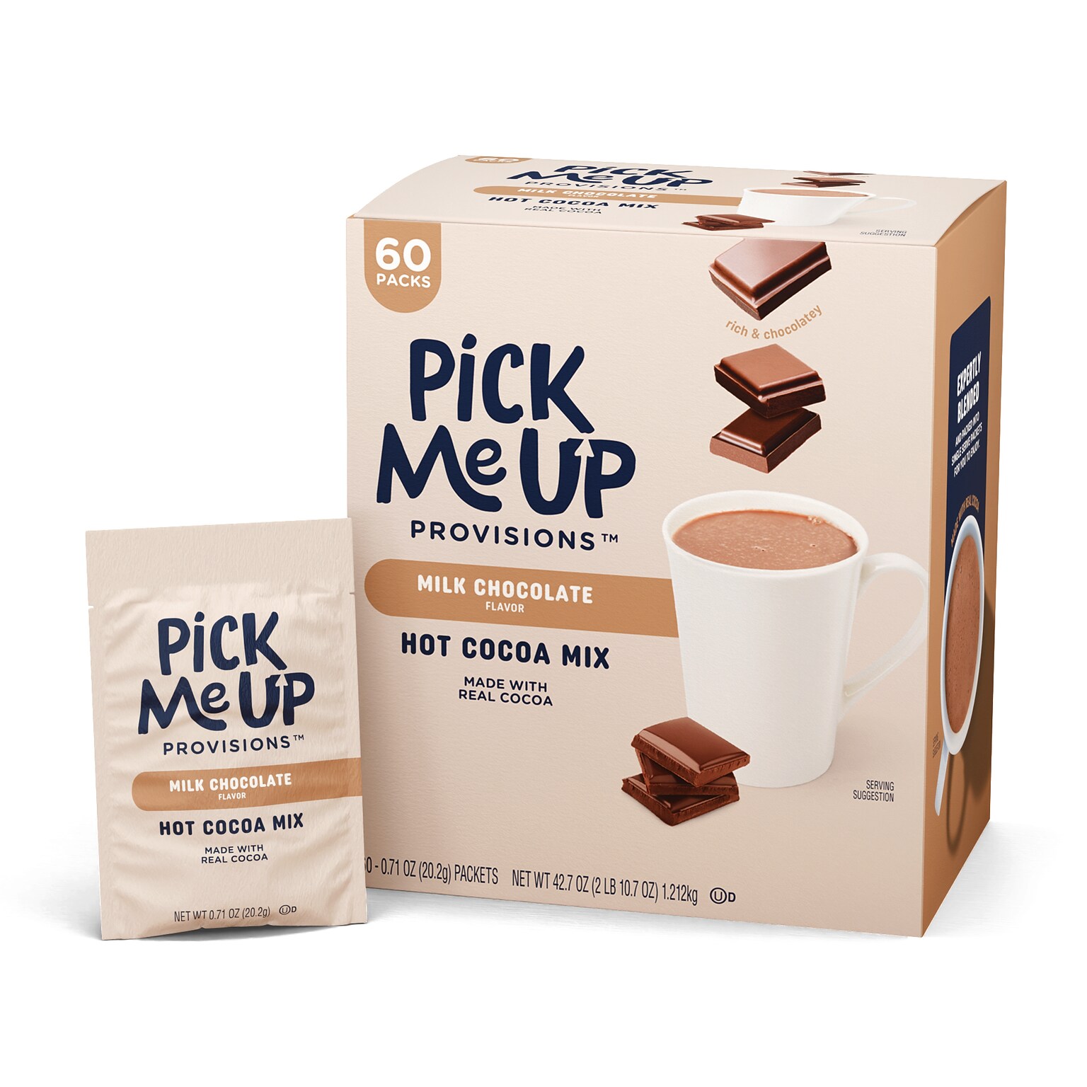 Pick Me Up Provisions™ Milk Chocolate Hot Cocoa, 0.71 oz., 60/Box (PM63310)