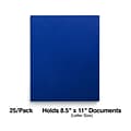 Staples Smooth 2-Pocket Paper Folder, Electric Blue, 25/Box (50754/27534-CC)