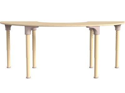 Flash Furniture Bright Beginnings Hercules 59" Semi-Circle Table, Height Adjustable, Beech (MK-ME088019-GG)