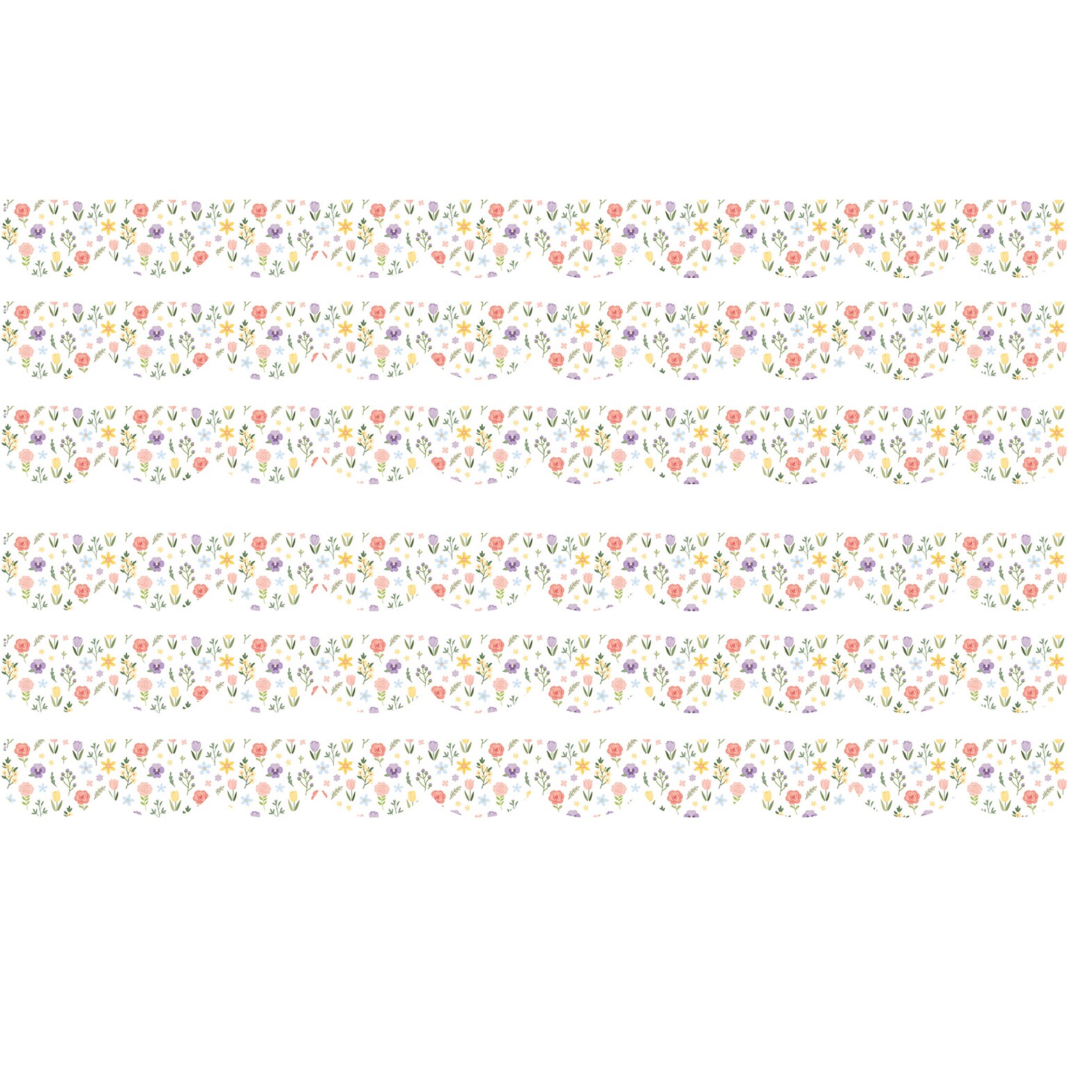 Teacher Created Resources Die-Cut Border Trim, 2.75 x 2.92, Cottagecore, 12/Pack, 6 Packs/Bundle (TCR6108-6)