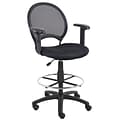 Boss Mesh Drafting Stool w/ Adjustable Arms; Black