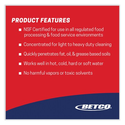 Betco Liquid Chisel Max Non-Butyl Degreaser, Characteristic Scent, 1 Gal. Bottle, 4/Carton (BET1450400)