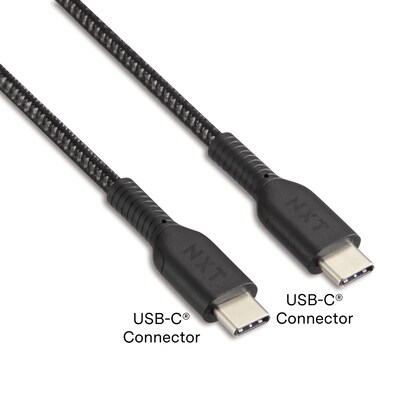 NXT Technologies™ 6 Ft. Braided USB-C Cable, Black (NX60469)