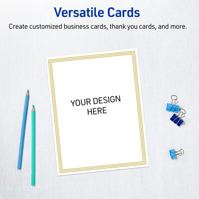 Avery Gold Multi-Lined Border Matte Blank Card, White, 20/Pack (S00-DHS)
