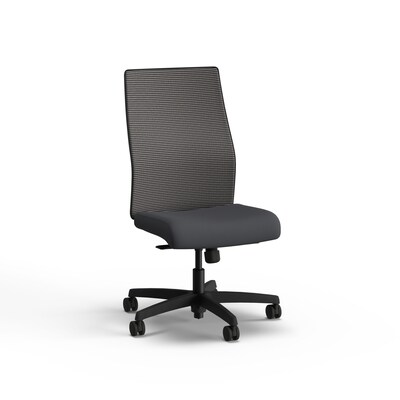 HON Ignition 2.0 Armless Vinyl/Mesh Swivel Task Chair, Basalt/Black (HIWMM.Y1.N.H.IM.SX23.BL.SB.T)