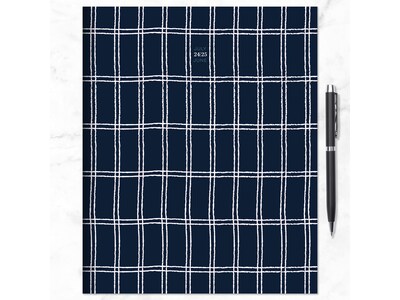 2024-2025 TF Publishing Navy Grid 9" x 11" Academic Monthly Planner, Paperboard Cover, Navy/White (AY25-4510)