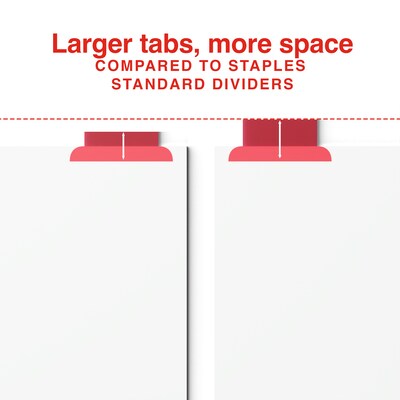 Staples Large Tab Insertable Dividers, 8 Tabs, Assorted Colors (13492/11123)