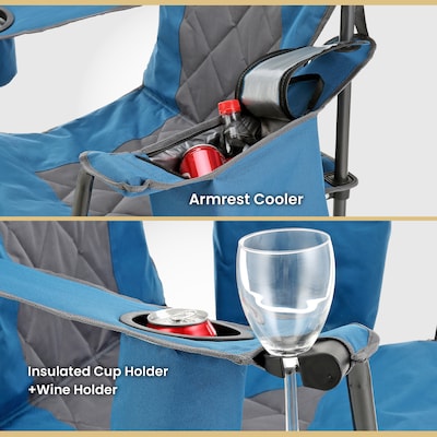 Arrowhead Outdoor Quad 6-Can Armrest Outdoor Chair, Ocean Blue (TSRTKKS0273U)
