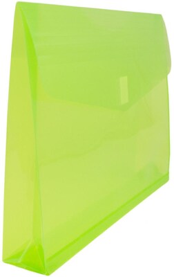 JAM Paper Premium Plastic Document File, 1 Pocket, Letter, Lime Green, 3/Pack (218V2libx3)