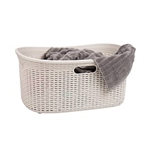 Mind Reader 10.57-Gallon Laundry Basket with Handles, Plastic, Ivory (40LBASK-IVO)