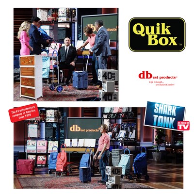 Dbest Quik Box Sport Large Stackable Folding Plastic 4-Tier Storage Bin, 38" x 15" x 10", 24 Qt., White (01-989)