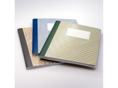 Pukka Pad Haze Composition Notebooks, 7.5 x 8.75, College-Ruled, 70 Sheets, Assorted Colors, 3/Pac