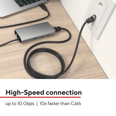 Staples TECH 10' Cat 7 Ethernet Cable, Male to Male, Black (ST62461)