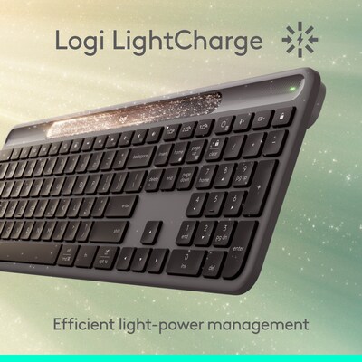 Logitech Signature Slim Solar+ Wireless Bluetooth Keyboard K980, Graphite (920-013755)