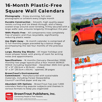 2026 BrownTrout Love Bug 12" x 12" Monthly Wall Calendar (9798330704415)