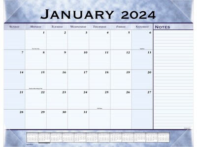 2024 AT-A-GLANCE 22 x 17 Monthly Desk Pad Calendar, Slate Blue (89701-24)