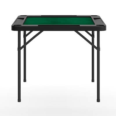Flash Furniture Silas Folding Card Game Table, Black/Green (DADMJZ88BKGR)