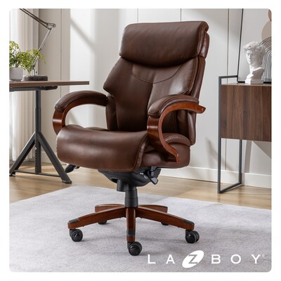 La-Z-Boy Bradley Bonded Leather Executive Chair, Roasted Chestnut (44762)