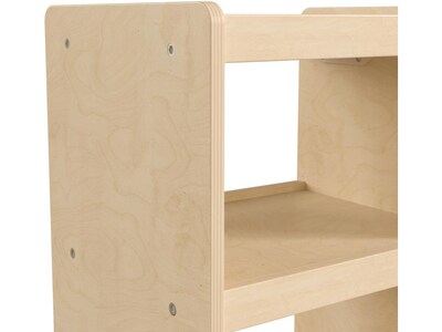 Flash Furniture Bright Beginnings Mobile 3-Tier Storage Cart, 25"H x 16"W x 16"D, Natural Birch Plywood (MK-KE24084-GG)