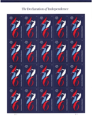 USPS Declaration of Independence Forever Stamps, 20 Postage Stamps (FOR-1776INDP-20)