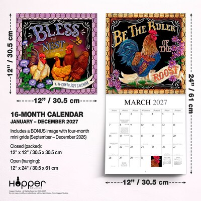 2027 BrownTrout Bless This Nest 12" x 12" Monthly Wall Calendar (9781773728841)