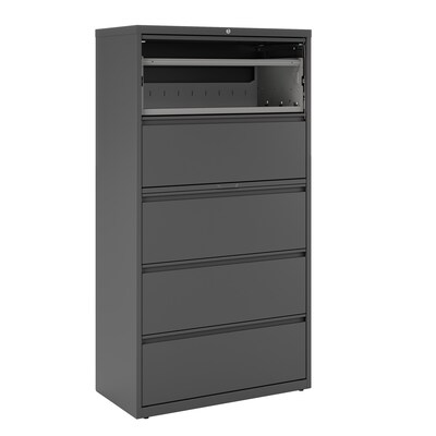 Quill Brand® 5-Drawer Lateral File Cabinet, Locking, Letter/Legal, Charcoal, 36"W (26827D)
