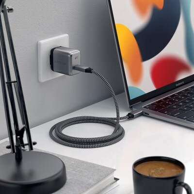 Satechi USB4 USB-C Charging Cable, 2.6 ft., Space Gray (ST-U4C80M)