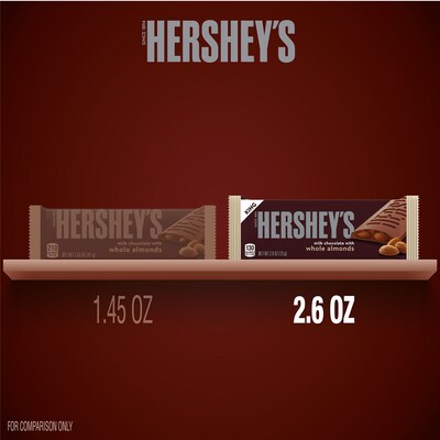 HERSHEY'S Milk Chocolate with Whole Almonds Candy Bars, 2.6 oz., 18/Box (HEC22100)