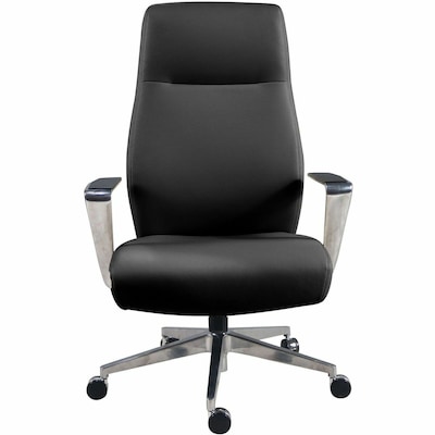 Lorell Fuerte Ergonomic Polyurethane Swivel Executive/Conference Chair, Black (LLR63305)