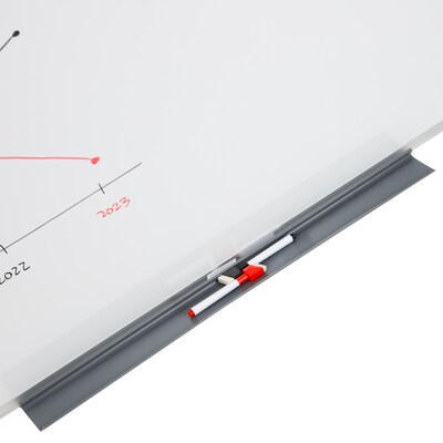 Mind Reader Dry-Erase Whiteboard Wall Mount With Eraser Marker Shelf, 36" x 48" (OFFBOARD-WHT)