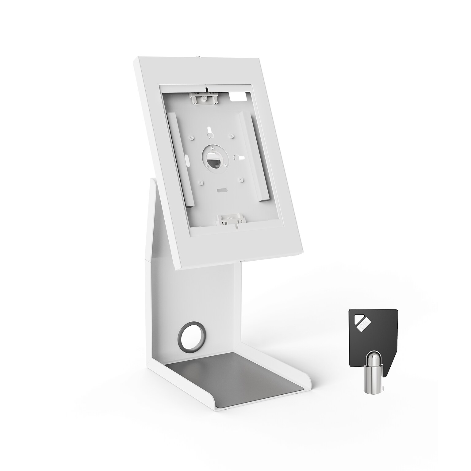 Mount-It! Adjustable Anti-Theft Tablet Kiosk with Printer Shelf, White (MI-3883W_G10)