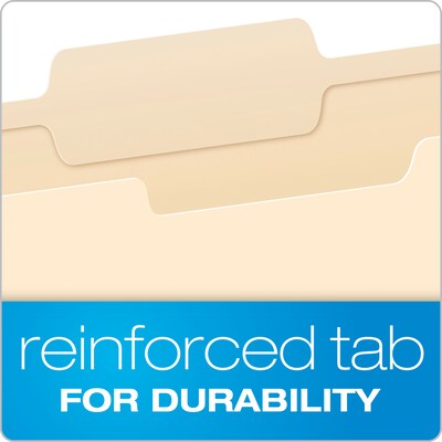 Pendaflex File Folder, 1-Tab, Letter Size, Manila, 100/Box (R752 1/3-2)
