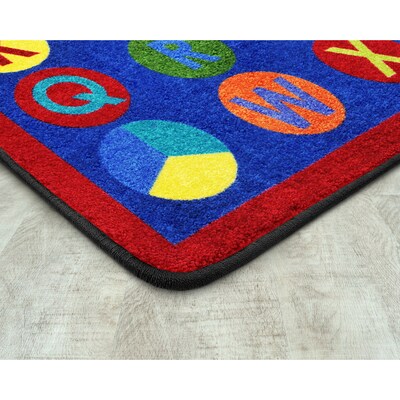 Joy Carpets Alpha-Dots Nylon 78 x 109 Machine Tufted Rug, Multicolored (1801D-01)