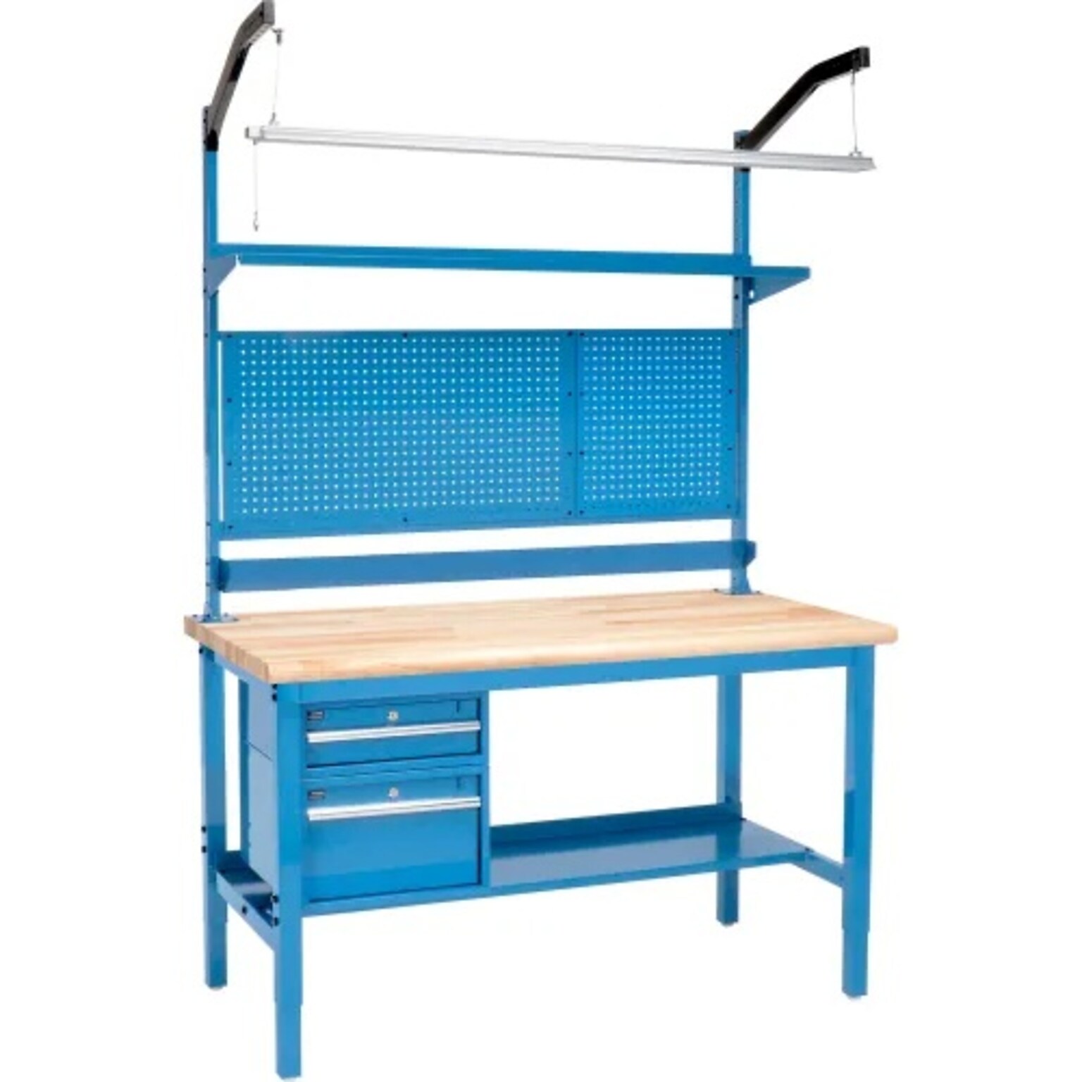 Global Industrial Production Workbench, 60W x 30D, Maple Safety Edge, Blue (319311BL)