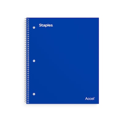 Staples Accel 1-Subject Subject Notebook, 8-1/2 x 11, Graph Ruled, Assorted, 12/Pack (25855CT)
