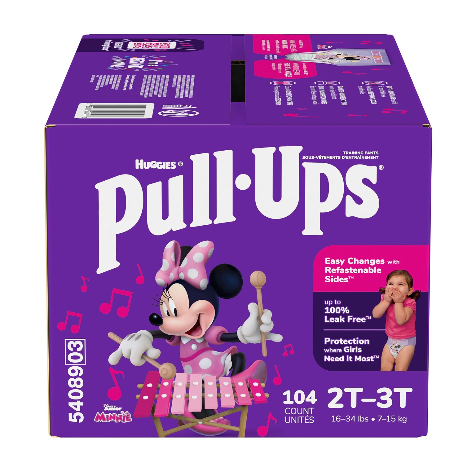 Huggies Pull-Ups Potty Training Pants, Girls 2T-3T, 104/Carton (54098)