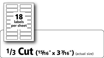 Avery Sure Feed Laser/Inkjet Extra Large File Folder Labels, 15/16 x 3-7/16, White, 450 Labels/Pac
