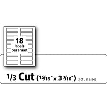 Avery Laser/Inkjet File Folder Labels, 15/16 x 3 7/16, White, 18/Sheet, 25 Sheets/Pack (8425)