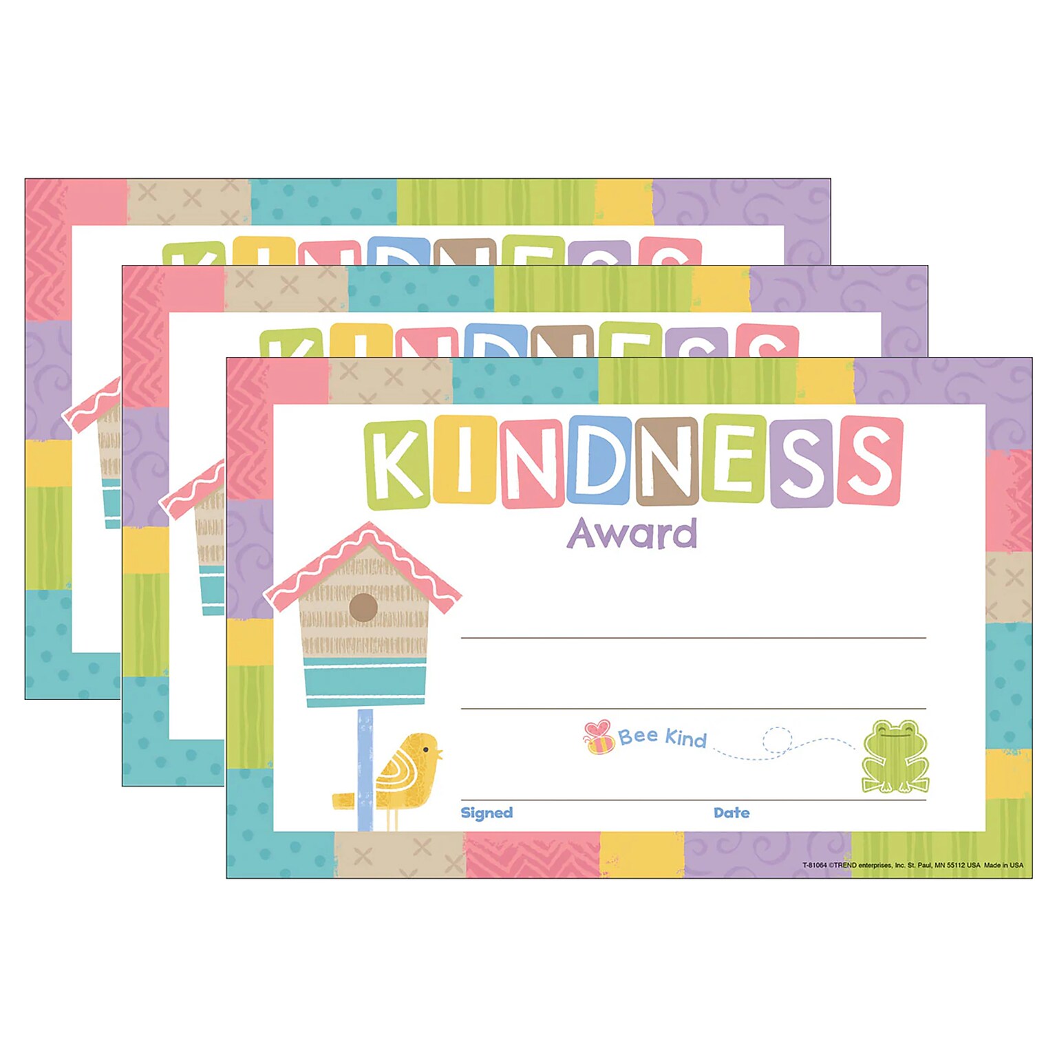 Trend Enterprises Kindness Award Good to Grow, 5.5 x 8.5, Multicolored, 30/Pack, 3 Packs/Bundle (T-81064-3)
