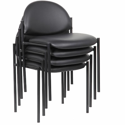 Lorell Reception Guest Chair Vinyl Chair, Armless, Black (LLR69607)