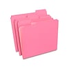Staples Reinforced File Folders, 1/3-Cut Tab, Letter Size, Pink, 100/Box (508952)