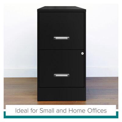 Space Solutions 2-Drawer File Cabinet, Letter-Width, Black, 22" Deep (20226)