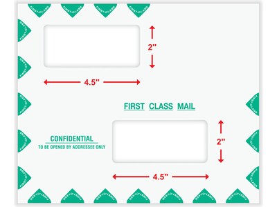 ComplyRight Self-Seal Tax Envelope, 9.5" x 11.5", White/Green, 50/Pack (PEV22)