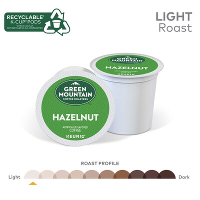 Green Mountain Hazelnut Coffee Keurig® K-Cup® Pods, Light Roast, 96/Carton (6792)