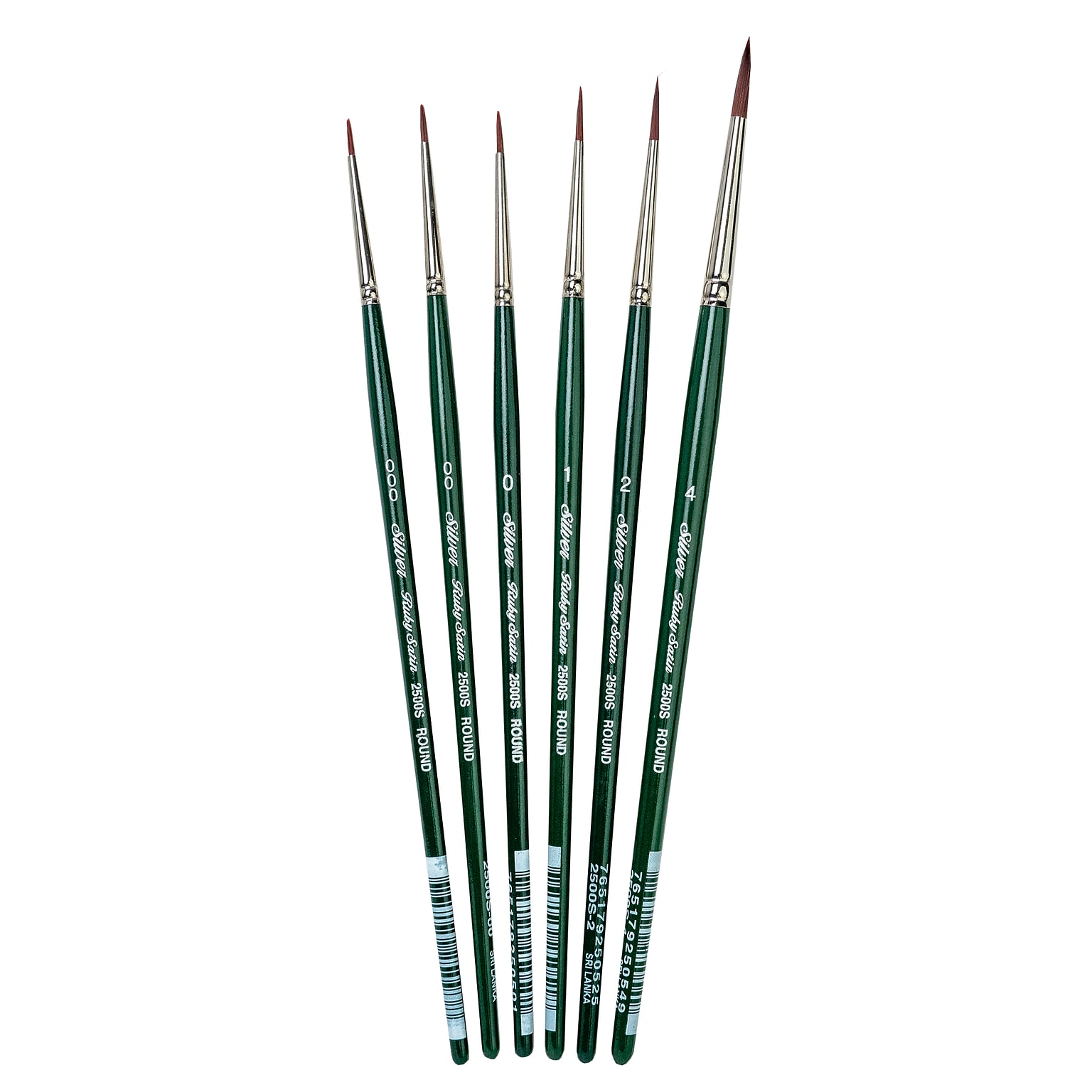 Silver Brush Ruby Satin Small Round Brush, 6/Pack (SLVRS2598)