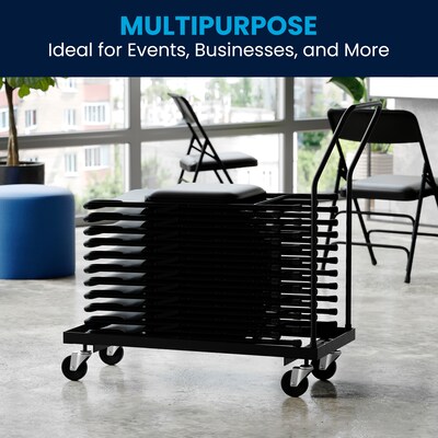 Flash Furniture Steel Folding Chair Dolly, Black