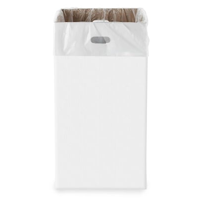 Gritt Commercial 40-Gallon Corrugated Cardboard Trash Can and Recycling Container, White, 10/Carton (GRI520-40G-10)