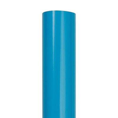 JAM Paper Short Mini Roll Glossy Wrapping Paper,  26.3' x 2.5", Bright Blue, 2/Pack (165S25263bug)