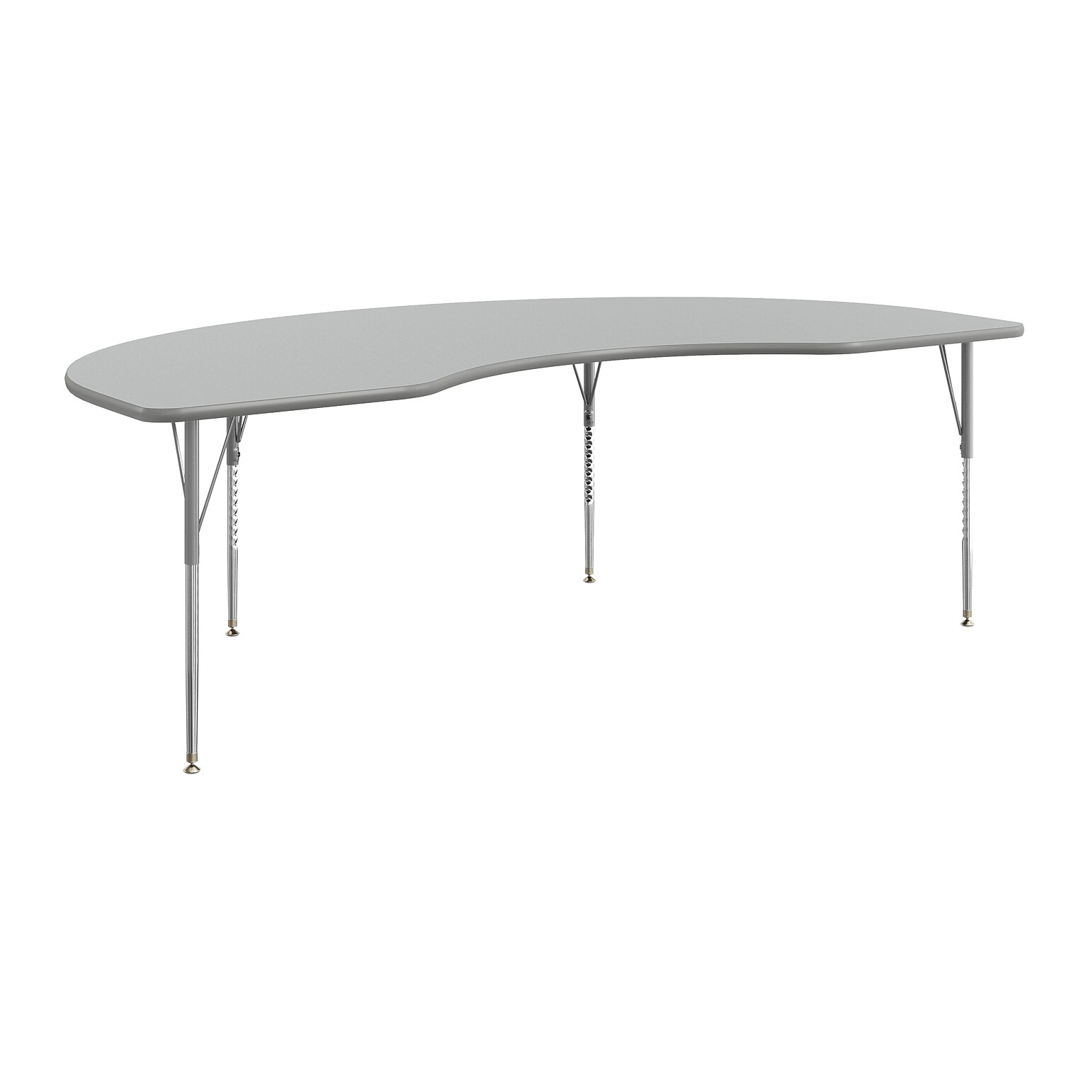 Flash Furniture Wren Kidney Activity Table, 96 x 48, Height Adjustable, Gray Top/Silver Frame (XUA4896KDGYTA)