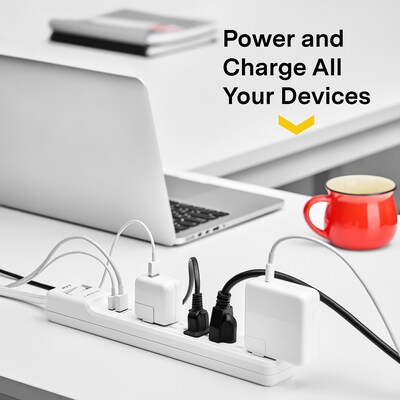 NXT Technologies™ 6-Outlet Plus USB Surge Protector, 6' Cord, 900 Joules (NX54315)